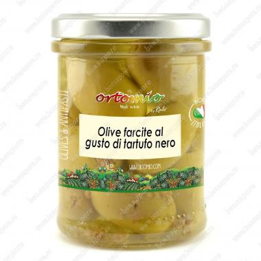 Оливки зеленые с черным трюфелем в масле 180 г Марке, Италия Ortomio